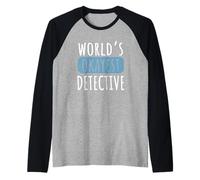 World's Okayest Detective Funny Private Investigator PI Raglan Baseball Tee