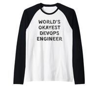 World's Okayest Devops Engineer Retro Vintage Sarcastic IT Raglan Baseball Tee