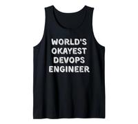 World's Okayest Devops Engineer Retro Vintage Sarcastic IT Tank Top