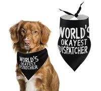 World's Okayest Dispatcher Dog Bandana Pet Scarf for Small Medium Large Dogs Triangle Bibs Photo Prop Gift