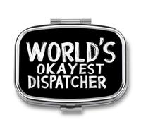 World's Okayest Dispatcher Travel Pill Organizer with Mirror
