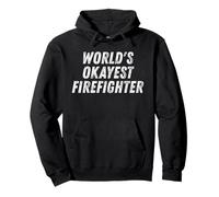 World's Okayest Firefighter Sarcastic Vintage, Retro Saying Pullover Hoodie