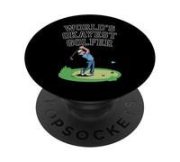 World's Okayest Golfer Funny Golf Player Humor PopSockets Adhesive PopGrip