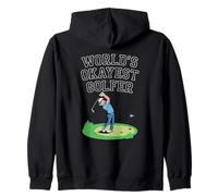 World's Okayest Golfer Funny Golf Player Humor Zip Hoodie
