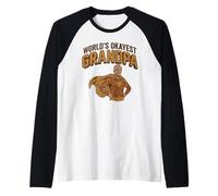 World's Okayest Grandpa Vintage Superhero Raglan Baseball Tee