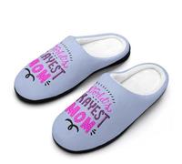 World'S Okayest Mom Mens Slipper Slip On Winter Warm House Slippers Shoes Indoor Outdoor