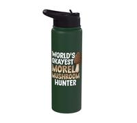 Worlds Okayest Morel Mushroom Hunter Foraging Morels Stainless Steel Insulated Water Bottle