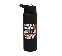 Worlds Okayest Morel Mushroom Hunter Foraging Morels Stainless Steel Insulated Water Bottle