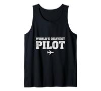 World's Okayest Pilot Funny Aviation Gift Tank Top