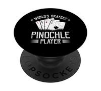 World's Okayest Pinochle Player - Fun Tee Card Game Night PopSockets Adhesive PopGrip