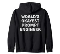 World's Okayest Prompt Engineer Retro Vintage Sarcastic AI Zip Hoodie