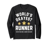 Worlds Okayest Runner Funny Sarcastic Running Marathon Train Long Sleeve T-Shirt