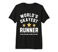 Worlds Okayest Runner Funny Sarcastic Running Marathon Train Premium T-Shirt