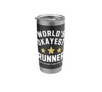 Worlds Okayest Runner Funny Sarcastic Running Marathon Train Stainless Steel Insulated Tumbler