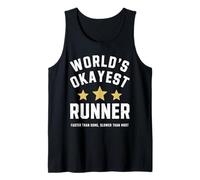 Worlds Okayest Runner Funny Sarcastic Running Marathon Train Tank Top