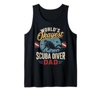 World's Okayest Scuba Diver Dad Funny Vintage Fathers Day Tank Top