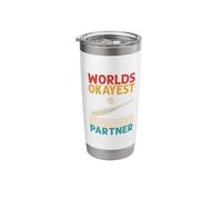 Worlds Okayest Softball Partner Humor Stainless Steel Insulated Tumbler