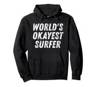 World's Okayest Surfer Retro Vintage Sarcastic Ocean Pullover Hoodie