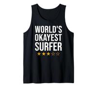 World's Okayest Surfer Surf Surfboard Tank Top