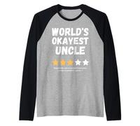 World's Okayest Uncle Funny Gag Raglan Baseball Tee