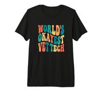 World's Okayest Vet Tech Retro Funny Veterinary Technician Premium T-Shirt