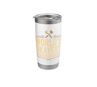 World's Okayest Woodworker Funny Carpenter Stainless Steel Insulated Tumbler