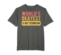 World's Okayest X-Ray Technician Funny X-Ray Technician T-Shirt, Men's Big and Tall, Asphalt Grey, 5X Tall