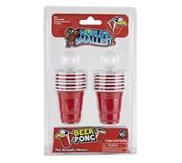 Worlds Smallest Beer Pong Miniature Red Beer Pong 1-2 Players Indoor Science Plastic No Batteries Required Adult 4 Balls 12 Cups