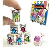 World's Smallest Easter Egg - Pack of 7 Tiny Miniature Solid Chocolate Easter Eggs with flat packed boxes to assemble at home and Easter Bunny - Fun Novelty Gift For Children, Friends, Relatives (7)
