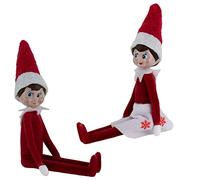 Worlds Smallest World's Smallest Elf on The Shelf Bundle Set of 2 Boy and Girl Light Tone - 4 Inches Tall!