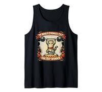 World's Strongest Cat One Rep Wonder Weightlifting Funny Gym Tank Top