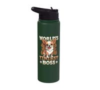 World's Tiniest Boss Funny Chihuahua Stainless Steel Insulated Water Bottle