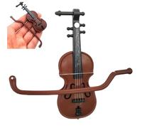 Worlds Wooden Smallest Violin,Tiny Violin,Smallest Violin Keychain,Portable Mini Violin Keyring,Small Violin Toy Smooth and Bright Surface,Miniature Violin Musical Instrument Models for Gifts