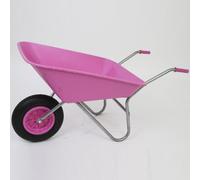 WorldStores Picador Plastic Wheelbarrow - pink - 85 Litre Capacity - Lightweight Wheelbarrow - pneumatic Wheel