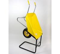 worldstores picador plastic wheelbarrow yellow 85 litre capacity pneumatic wheel