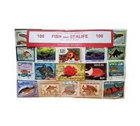 Worldwide Fish, Sea Life and Marine Animals Stamps Collection - 100 Different Stamps! Souvenir/Speicher/Memoria! Collectable Stamps from Around the World! Timbre/Stempel/Francobollo/Sello!