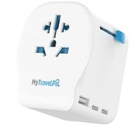 Worldwide Travel Adapter with 2 x USB-C Ports | The Safest All In One Travel Adaptor | MyTravelPal® Pro Grounded Universal Travel Adapter with USB C | Earthed International World Charger Plug