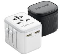 Worldwide Travel Plug Adapter, FSTravelP Universal with 2 USB International AC Socket Dual 10A Fuses, All In One Adapter for USA UK EU AU CN 150+ Countries