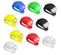 WORLUDE 10 LED Lights Silicone Flashing Beacon Light Clip On Lamp Waterproof School Bag Battery Powered Reflector for Outdoor Strollers Scooter Safety with 3 Light Modes Super Easy to Install
