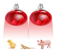 WORLUDE 2 Pack Infrared Heat Lamp Bulb - 250W Poultry Heating Bulb