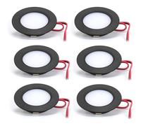 WORLUDE Led Downlights Ceiling Recessed Spot Lights - 6Pcs 12V Warm White 3000K, Round Puck Lights 3W Roof Downlight for Camper Van Caravan Boat Bathroom Hallway