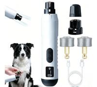 WORLUDE Silent Groom Pro Nail Grinder - 5 Speed Pet Trimmer with LED Light and 2 Grinding Heads, 45dB Painless Paw Claw Trimmer Set, USB Rechargeable, for Small Medium Large Dogs (White)