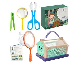 Worm Catcher for Kids - Outdoor Exploring Nature Kit, Summer Worm Catching Set with Collector, Net, Tweezer & Magnifying Glass, Garden Lawn Park Adventure, Fun Activity for Boys Girls Children