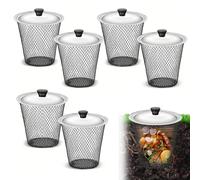 Worm Composter - 6 Pack Outdoor Garden Bed Composting System with Lid, Eco-Friendly Fast Compost Bin for Yard Waste