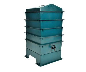 Worm Farm 4-Tray HDPE Compost Bin Green 42x42x60 cm Indoor Kitchen Wormery Soil