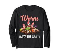Worm Farm Compost Away The Waste Vermicomposting Humor Long Sleeve T-Shirt
