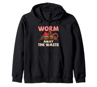 Worm Farm Compost Away The Waste Vermicomposting Humor Zip Hoodie