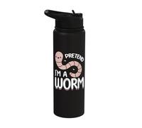 Worm Farm Cute Worm Composting Worm Lover Pretend I'm A Worm Stainless Steel Insulated Water Bottle