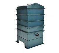 Worm Farm Green HDPE 42x42x60cm 4-Tray Composting Wormery with Spigot & Bedding