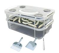 Worm Farm Kit Clear Double Layer Rearing Box Indoor-Friendly